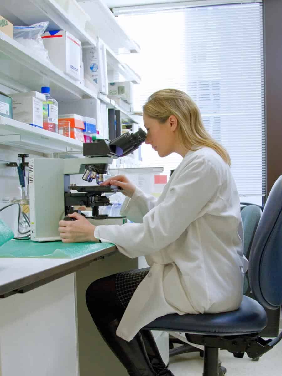 Woman with Microscope