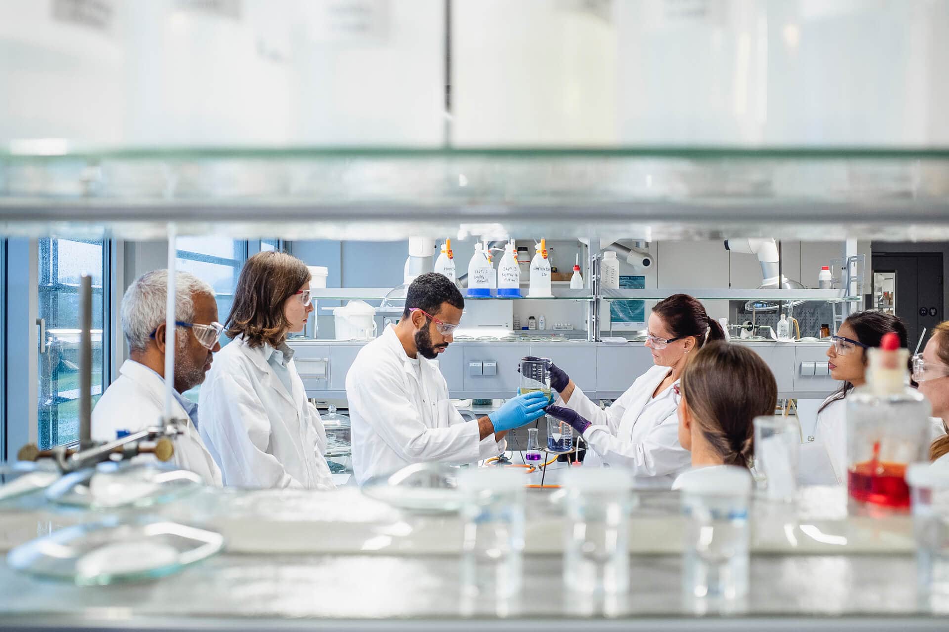 Pharmaceutical lab team collaboration